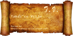 Takács Vilja névjegykártya